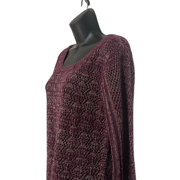 Maurices Purple and Silver Loose Knit Tunic Sweater Sz M - Picture 7 of 10